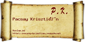 Pacsay Krisztián névjegykártya