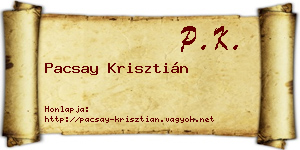 Pacsay Krisztián névjegykártya