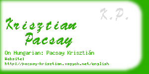 krisztian pacsay business card